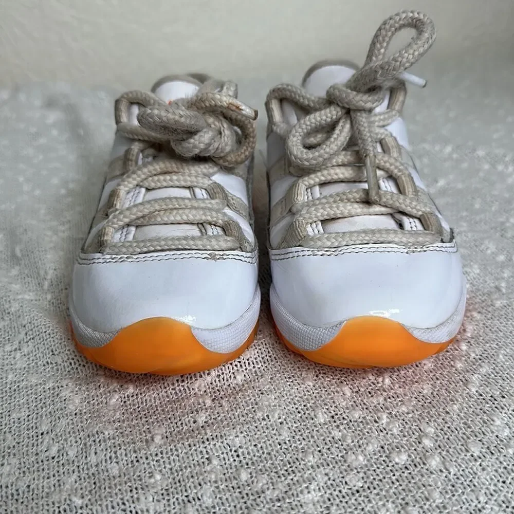 JORDAN 11 Retro Low White Citrus Shoes Sneakers Toddler Nike size 11